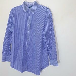Ralph Lauren Mens size LG 16 1/2 neck Slim Fit Button Down Dress shirt *No iron